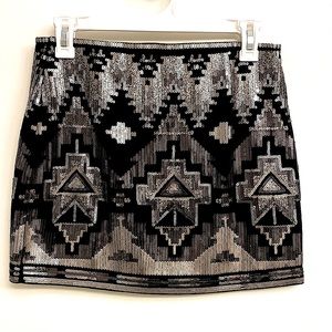 Express Geometric 2010s Mini Skirt - Size XS